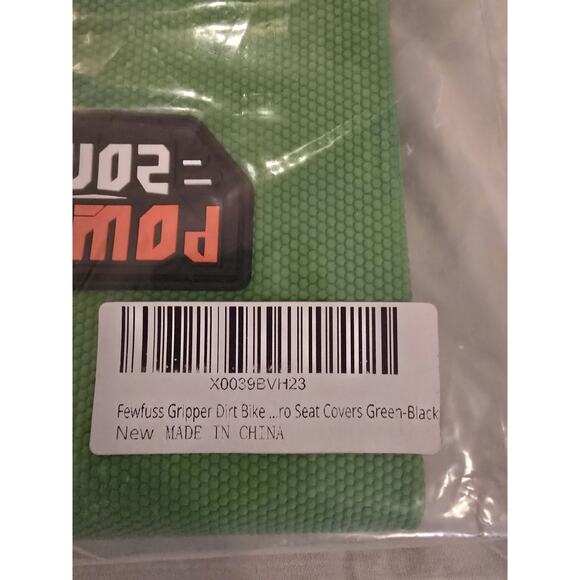 Power Zone Dirt Bike Seat Cover - Green Black Univ. Seat Cover In Green & Black - Picture 2 of 2